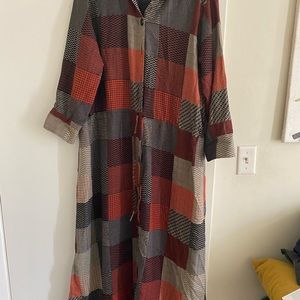 Shirt dress in fall colors